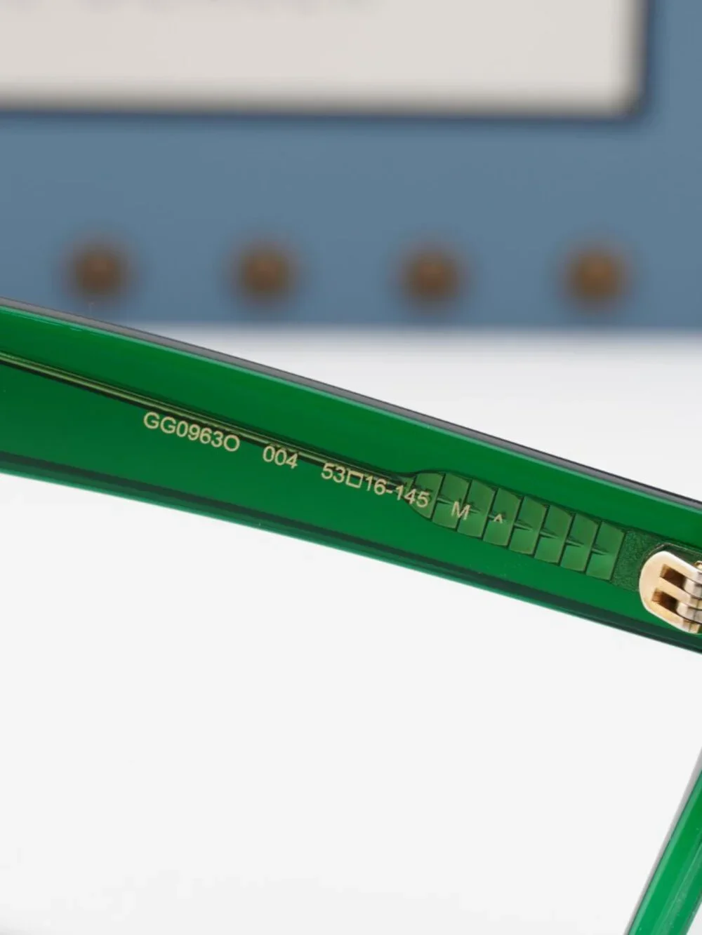 Gucci GG0963O 004 Square Eyeglasses – Transparent Green 53mm
